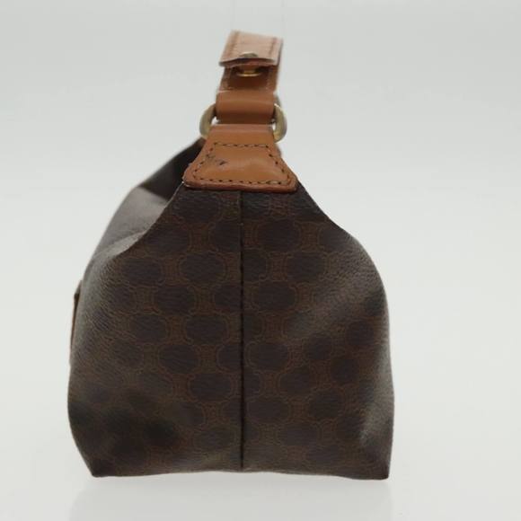 CELINE Macadam Canvas Hand Bag PVC Leather Gold Brown Auth 95581 - Picture 3 of 16